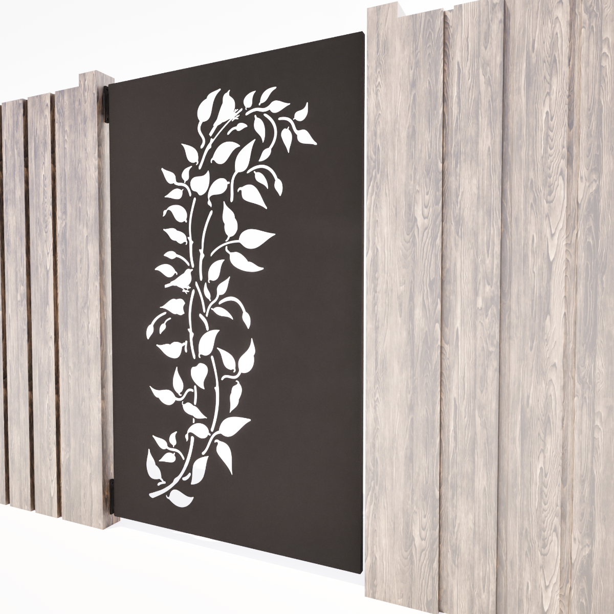 Pedestrian Gates  - Birds I Corten Steel & Powder Coated Aluminium