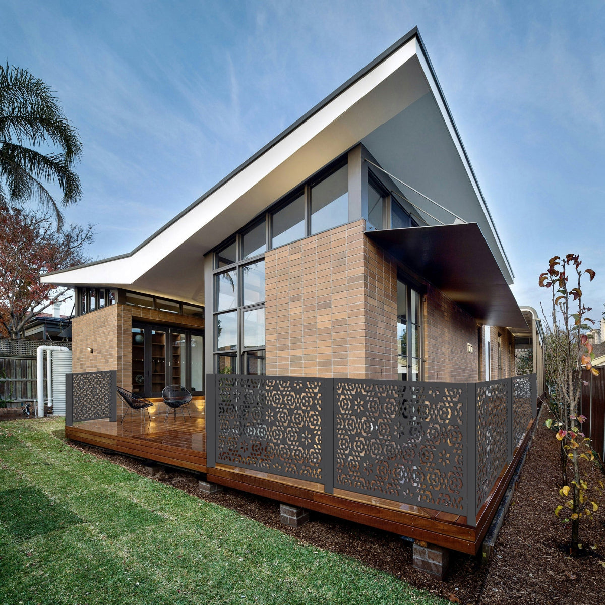 Balustrade & Privacy Panel  - Boho Mark IV - In Corten Steel & Aluminium
