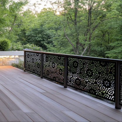 Balustrade & Privacy Panel  - Boho Mark IV - In Corten Steel & Aluminium