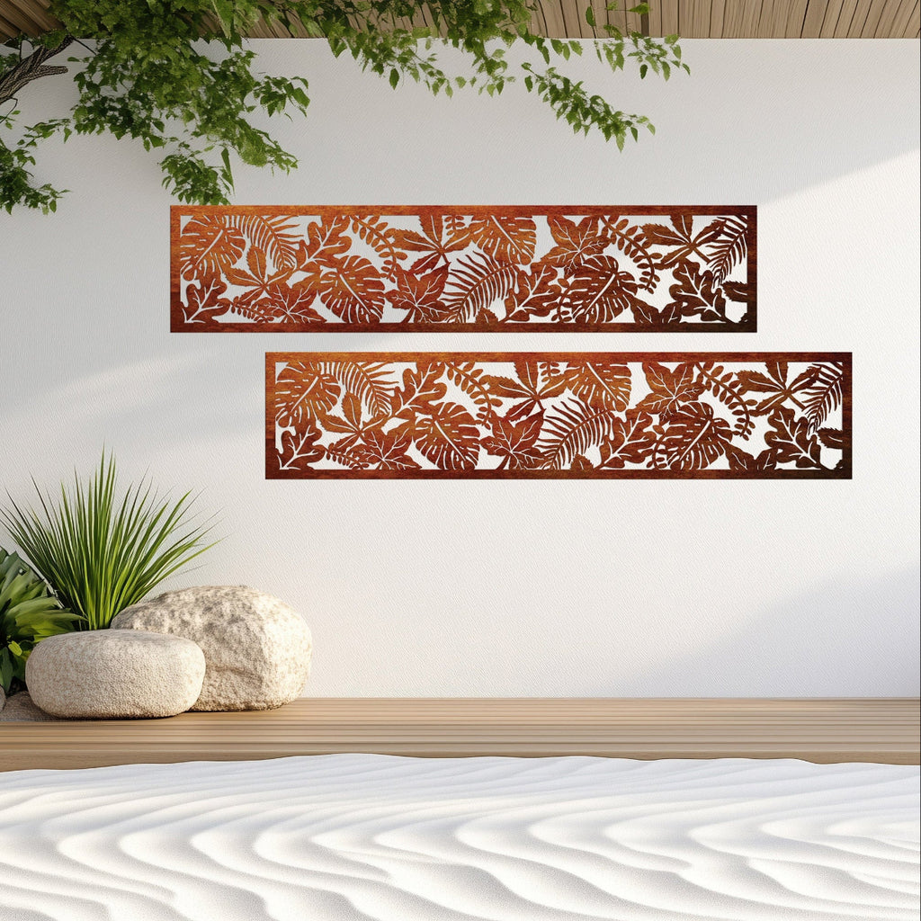Corten Steel Fence Runner and Detailing Panel- Botanical