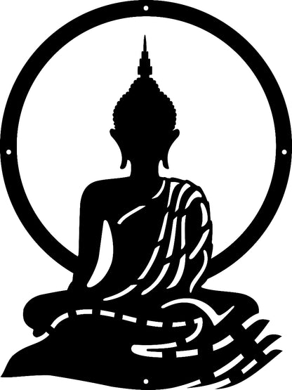 Buddha In Meditation - Laser Cut Metal Wall Art