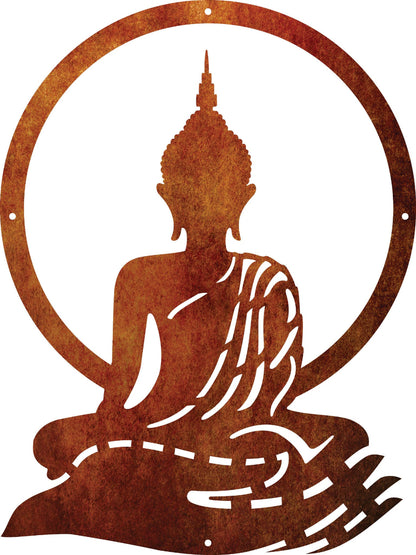 Buddha In Meditation - Laser Cut Metal Wall Art