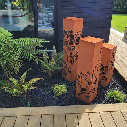 Corten Steel Sculptures with developed patina