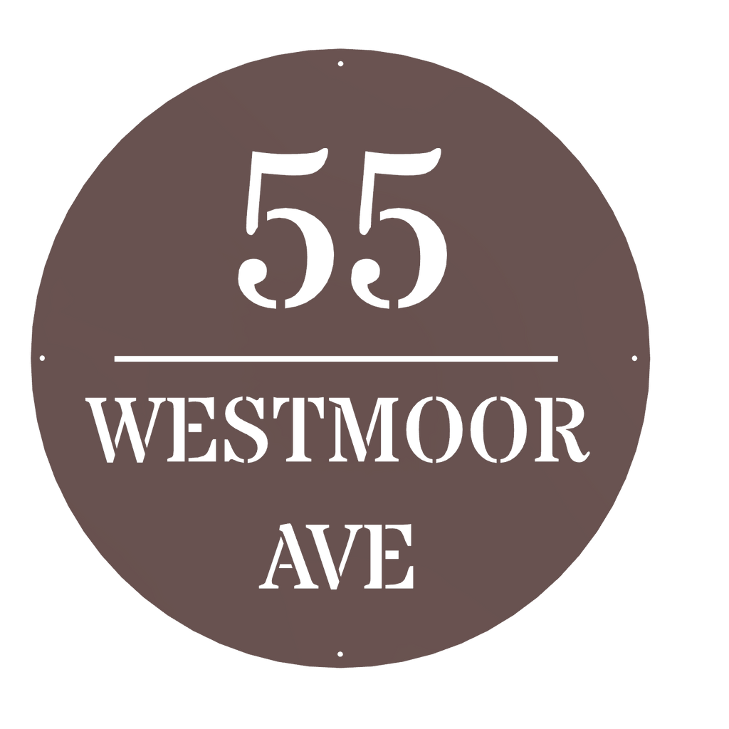 Make Your Personalized House Numbers & Address Sign Plate - Medium 60cm Circular