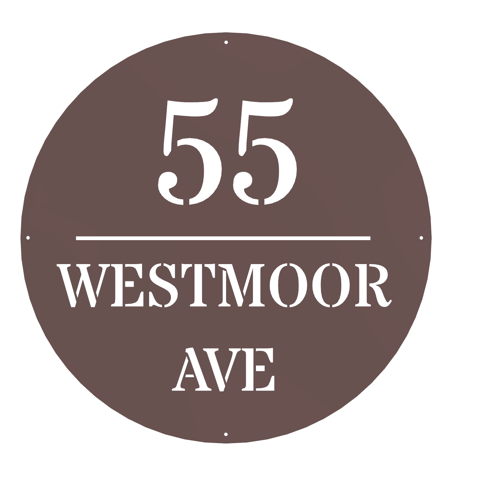 Make Your Personalized House Numbers & Address Sign Plate - Medium 60cm Circular