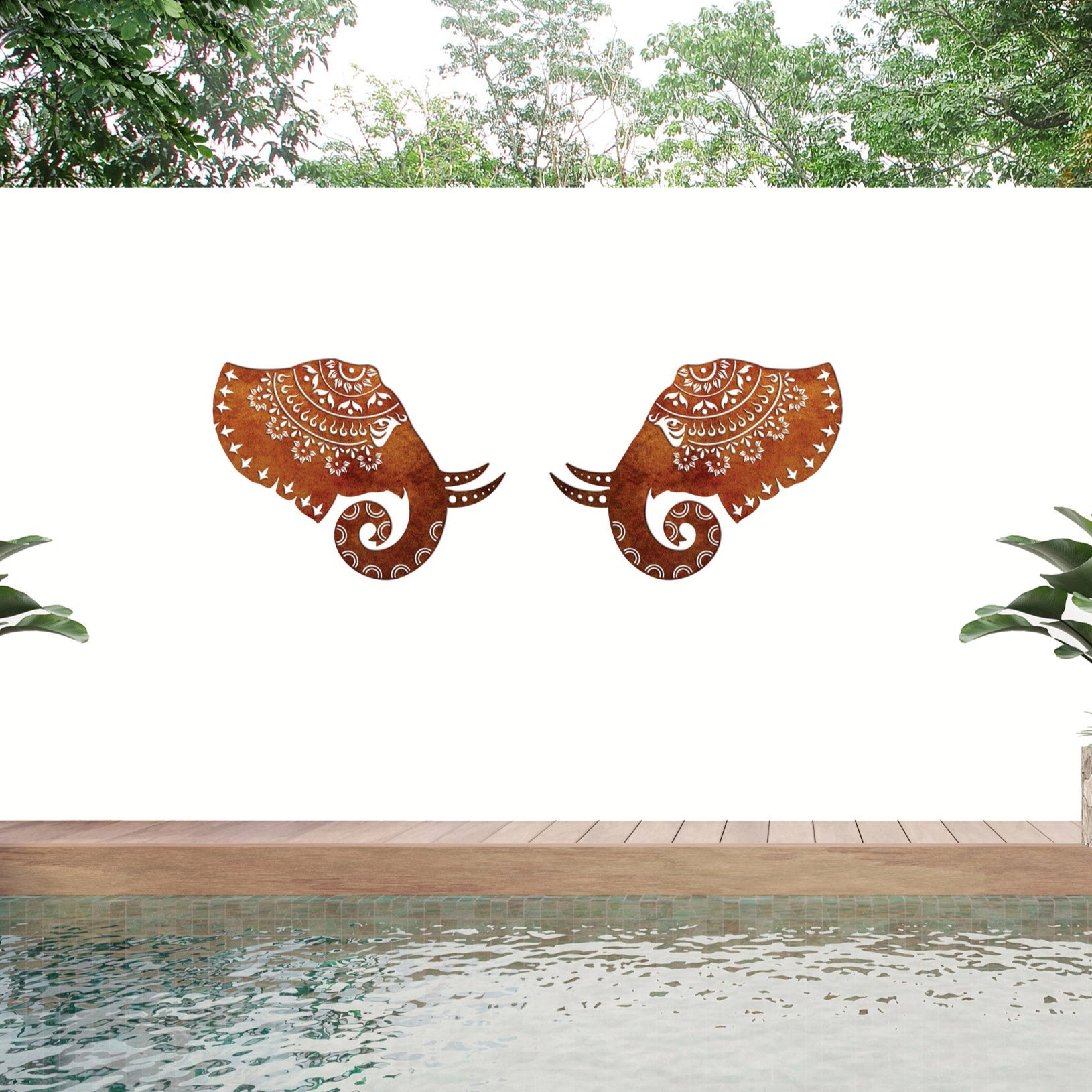 Elephant Mandala- Laser Cut Metal Animal Art & Wall Feature