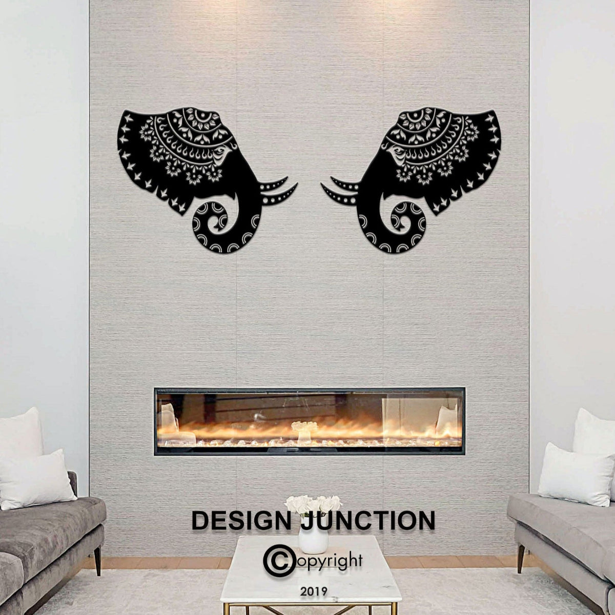 Elephant Mandala- Laser Cut Metal Animal Art & Wall Feature