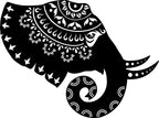 Elephant Mandala- Laser Cut Metal Animal Art & Wall Feature