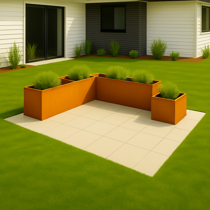Modular Corten Steel Planter Boxes – Flatpack Garden Beds - 400 mm High