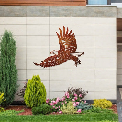 "Majestic Flight: Eagle in the Sky" Laser Cut Metal Wall Art