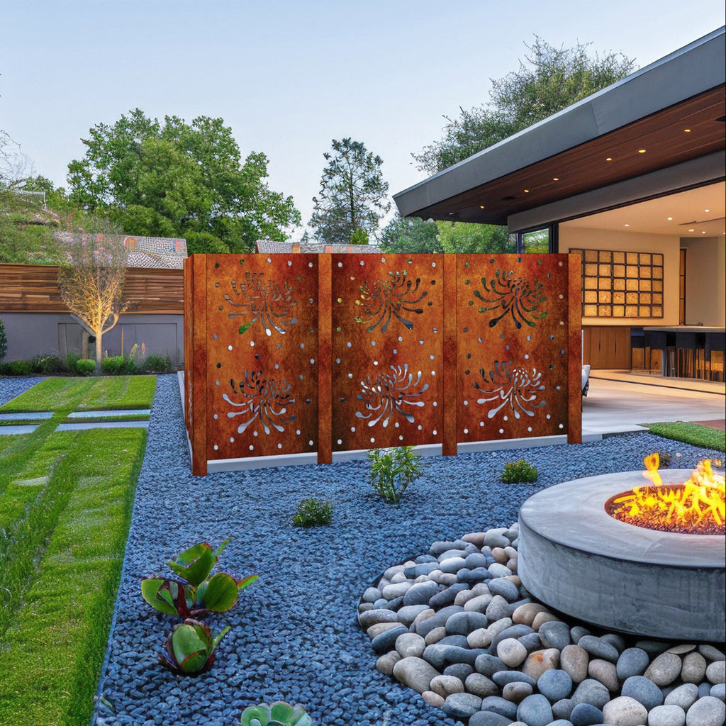 Fence Panel & Privacy Screen - Flower & Polka