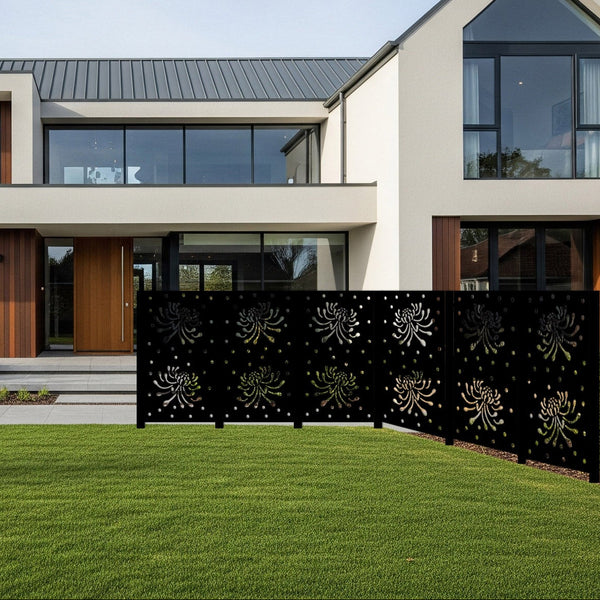 Fence Panel & Privacy Screen - Flower & Polka