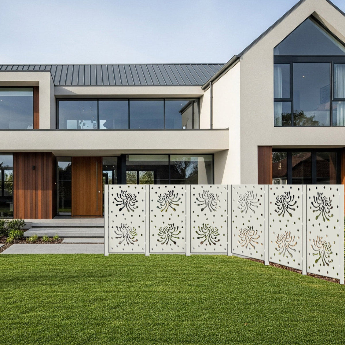 Fence Panel & Privacy Screen - Flower & Polka