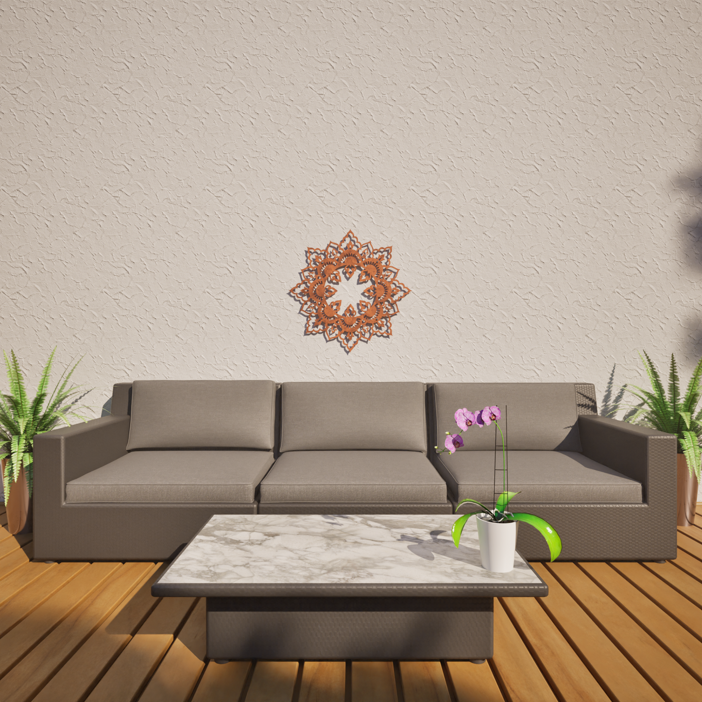 Corten Steel Wall Art - Boho Mandala CR6