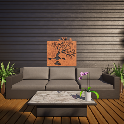 Lake Wanaka Tree - Corten Steel Wall art