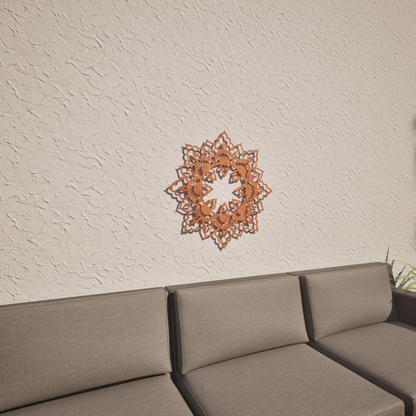 Corten Steel Wall Art - Boho Mandala CR6