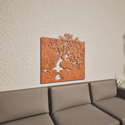 Lake Wanaka Tree - Corten Steel Wall art