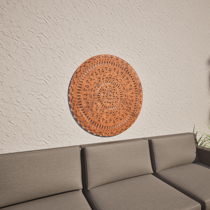 Corten Steel Laser Cut Wall Art - Mandala Tri-Vima