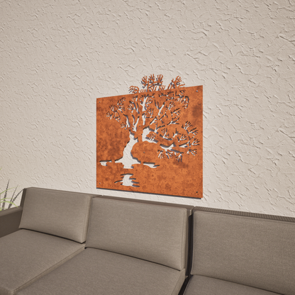 Lake Wanaka Tree - Corten Steel Wall art