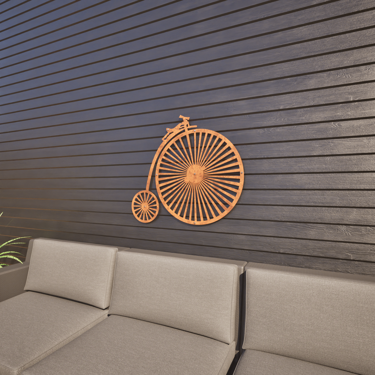 Corten Steel Penny Farthing - Metal Wall Art