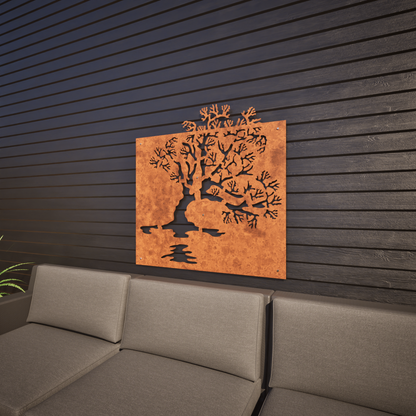 Lake Wanaka Tree - Corten Steel Wall art