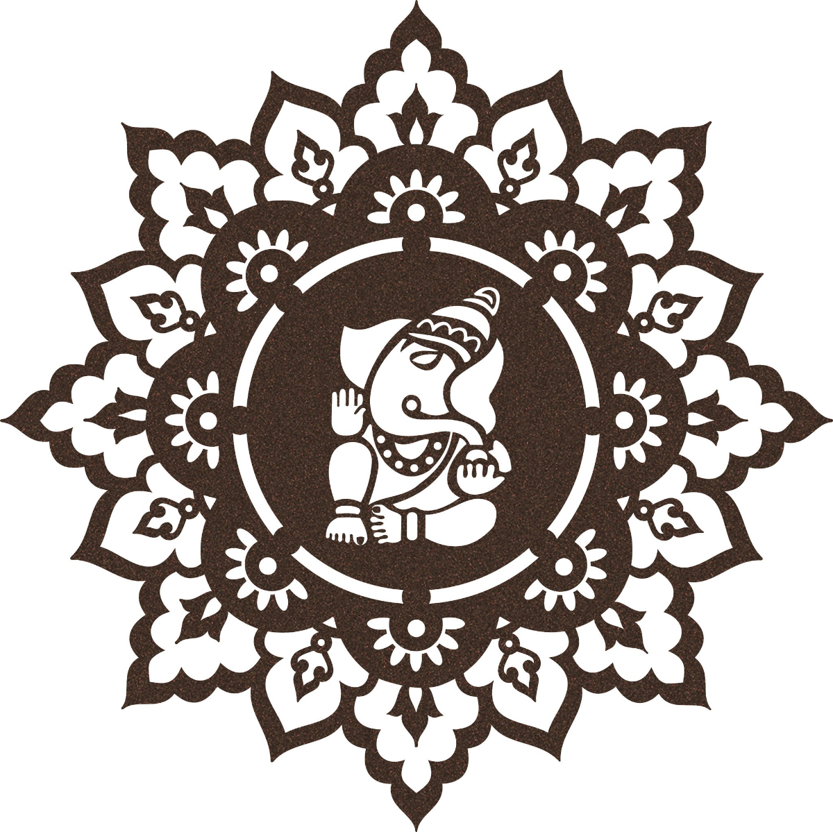 Ganesha Mandala - The God of Beginnings Metal Art