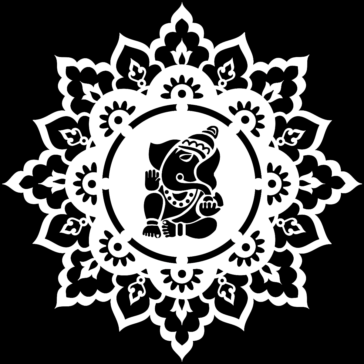 Ganesha Mandala - The God of Beginnings Metal Art
