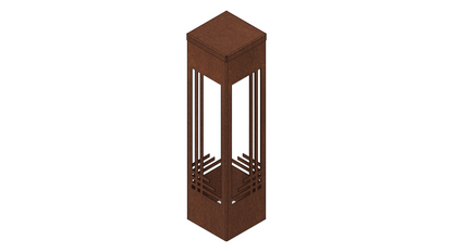 Modern Mini Pathway Bollards - The Grid