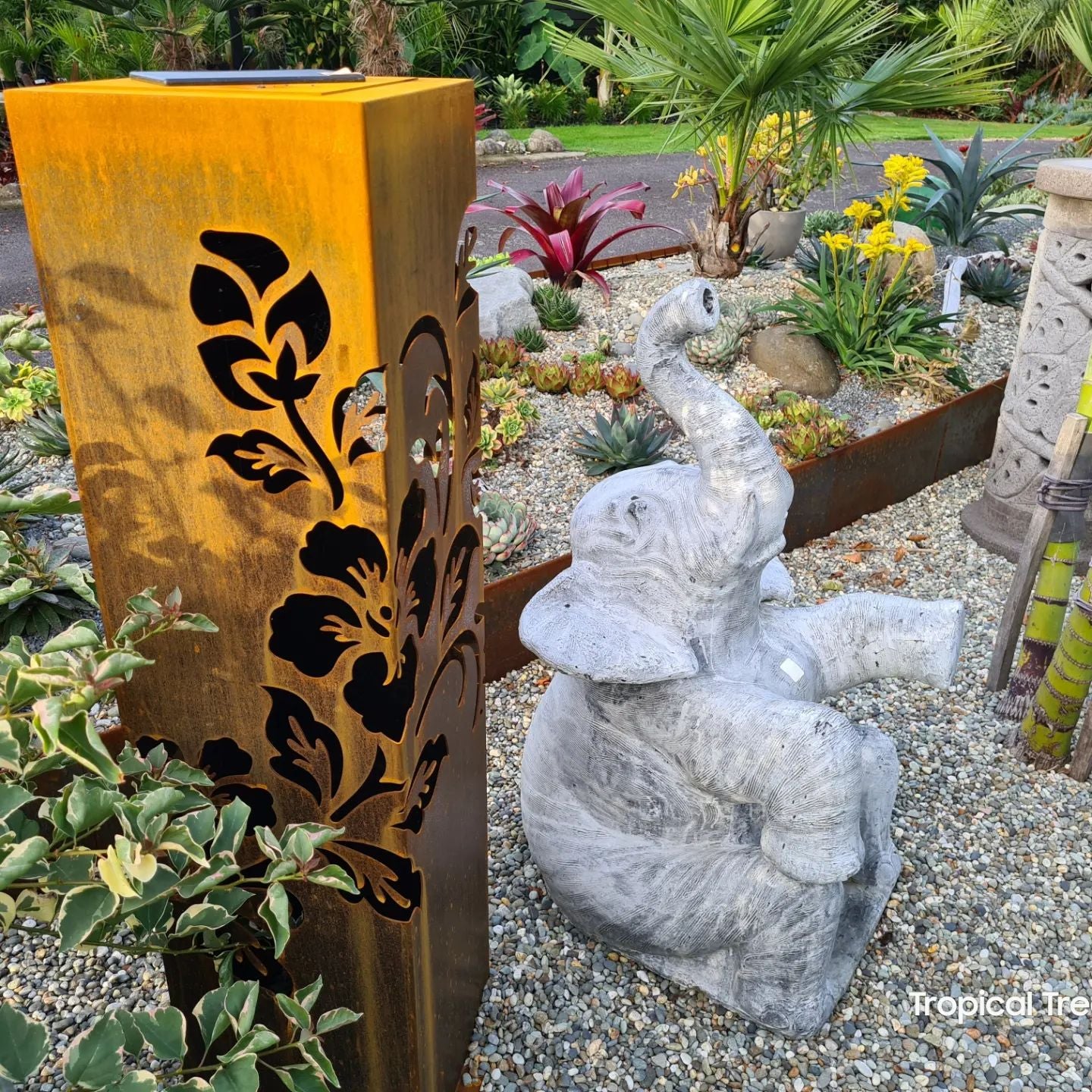Hibiscus - Corten Steel Garden Sculpture