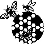 Honey Bee in Beehive - Laser cut wall Art