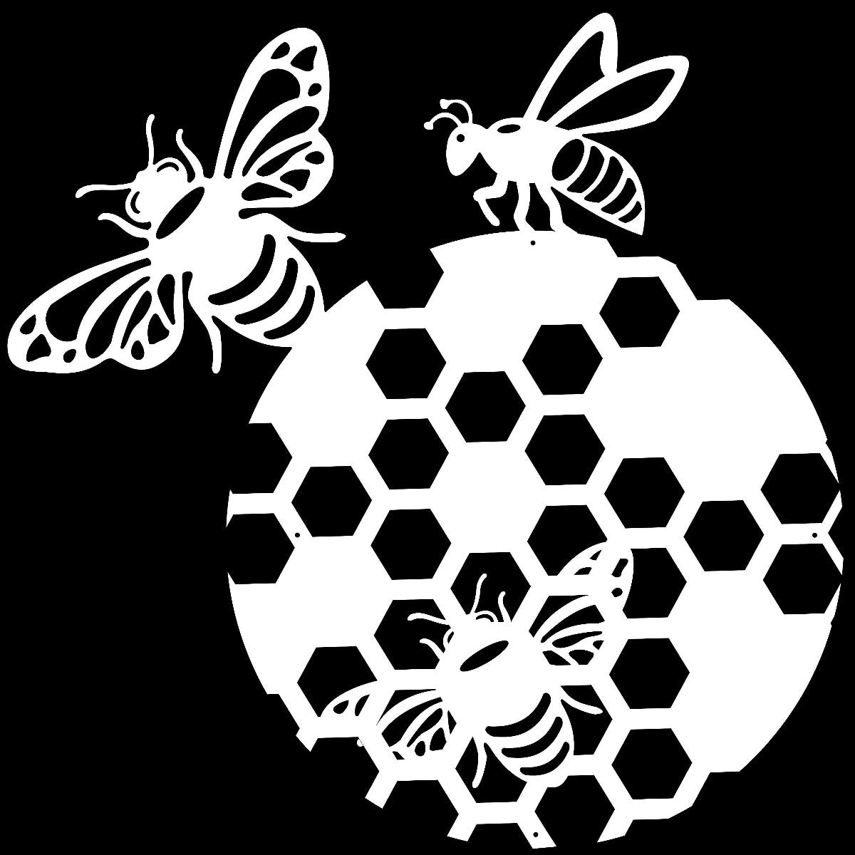Honey Bee in Beehive - Laser cut wall Art