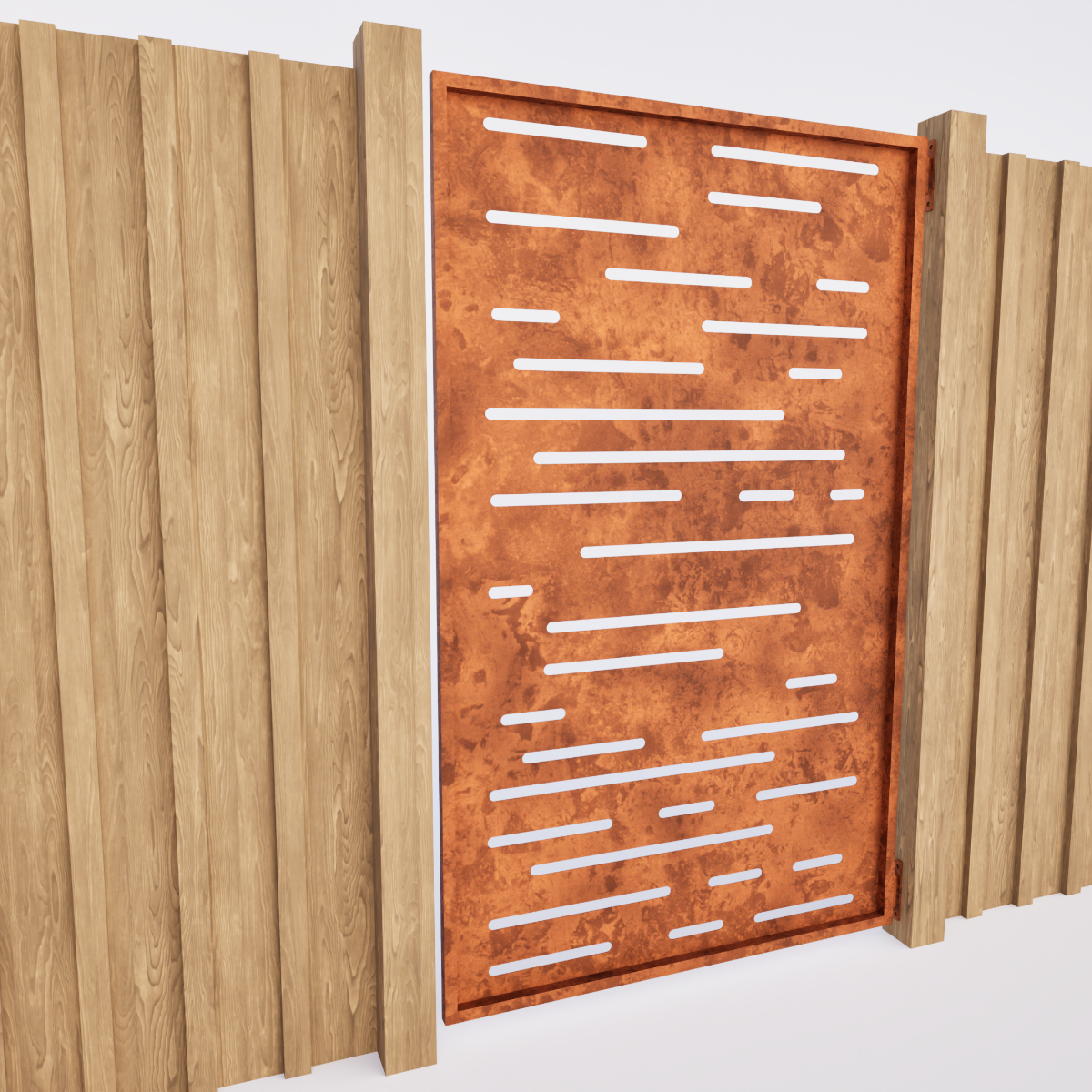 Garden Privacy Gate  - Horizontal Lines