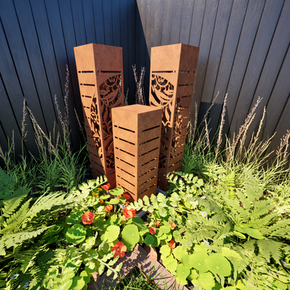 Corten Steel Garden Sculptures - The Flora Set