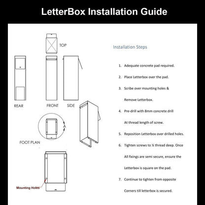 Customisable Free Standing Pillar Letterbox - The Post