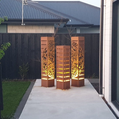 Corten Steel Garden Sculptures - The Flora Set