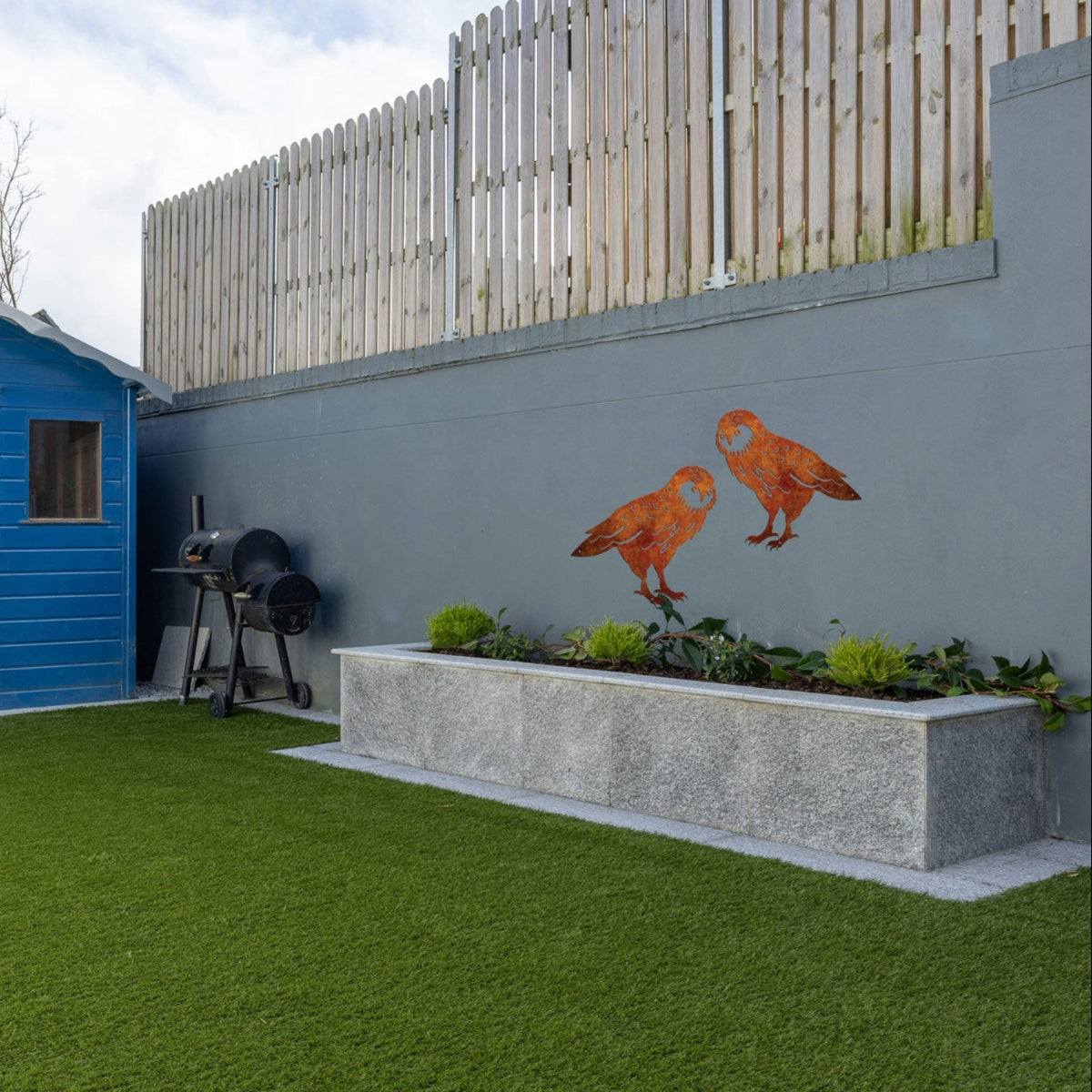 Corten Steel outdoor Wall Art : Kakapo