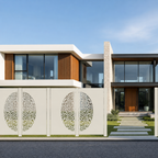 Decorative Laser Cut Fence Panel  - Koru & Leaves