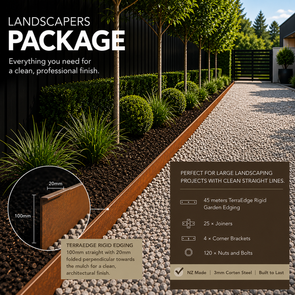 Landscapers Package – 45 meters TerraEdge Rigid Garden Edging Kit