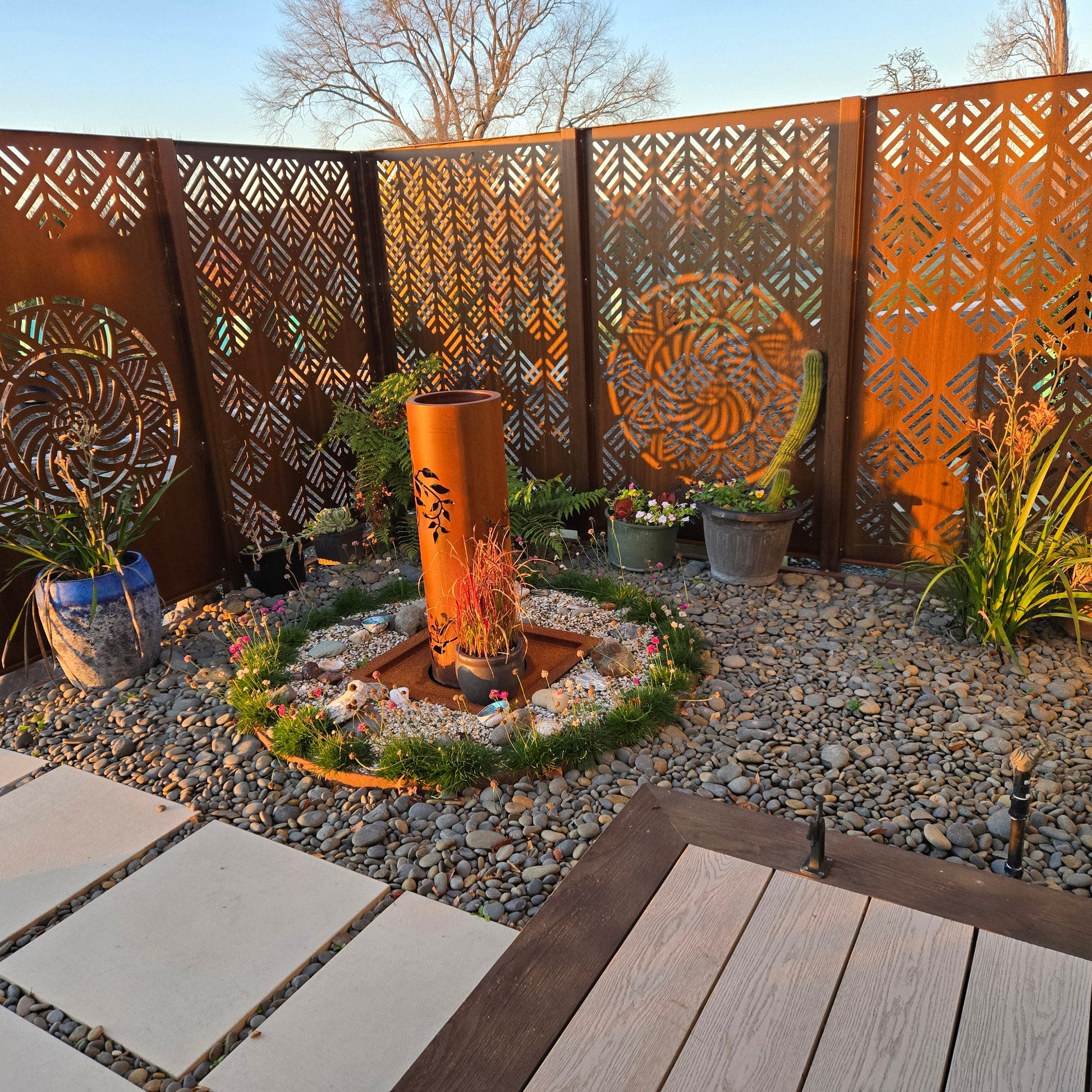 Laser Cut Corten Steel Water Feature