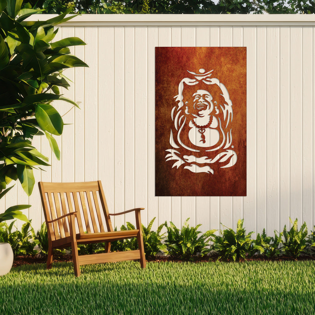 Laughing Buddha - Laser Cut Fence Panel
