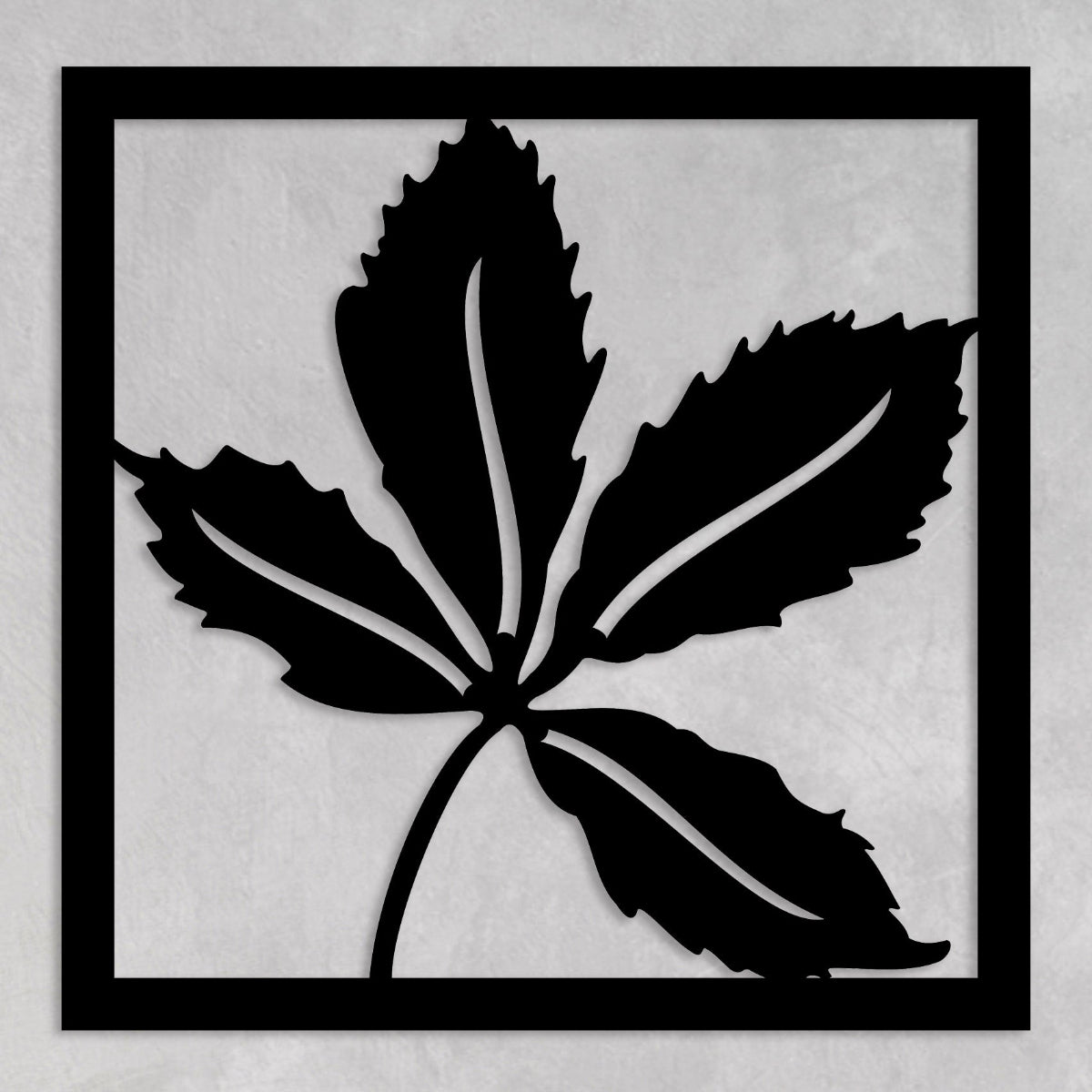 Squared Collection Lavage Leaf Metal Art -  ** Clearance **