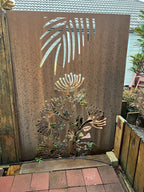 Laser Cut Garden Metal Art - Pohutukawa Panel Set"