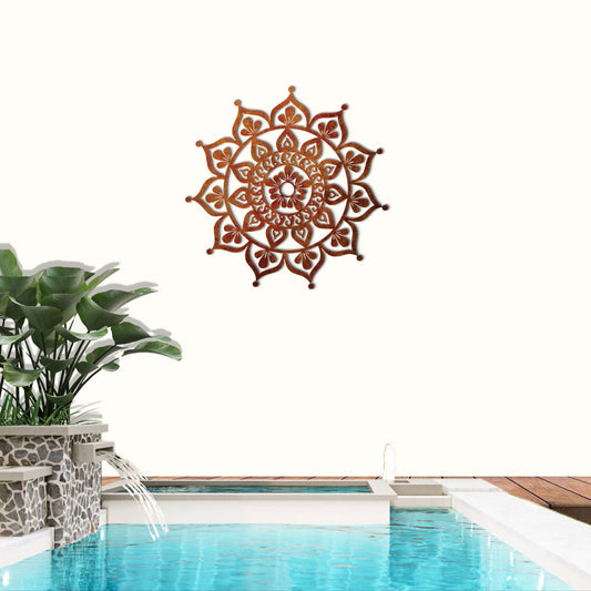 Mandala 5 - Corten Steel Laser Cut Wall Feature