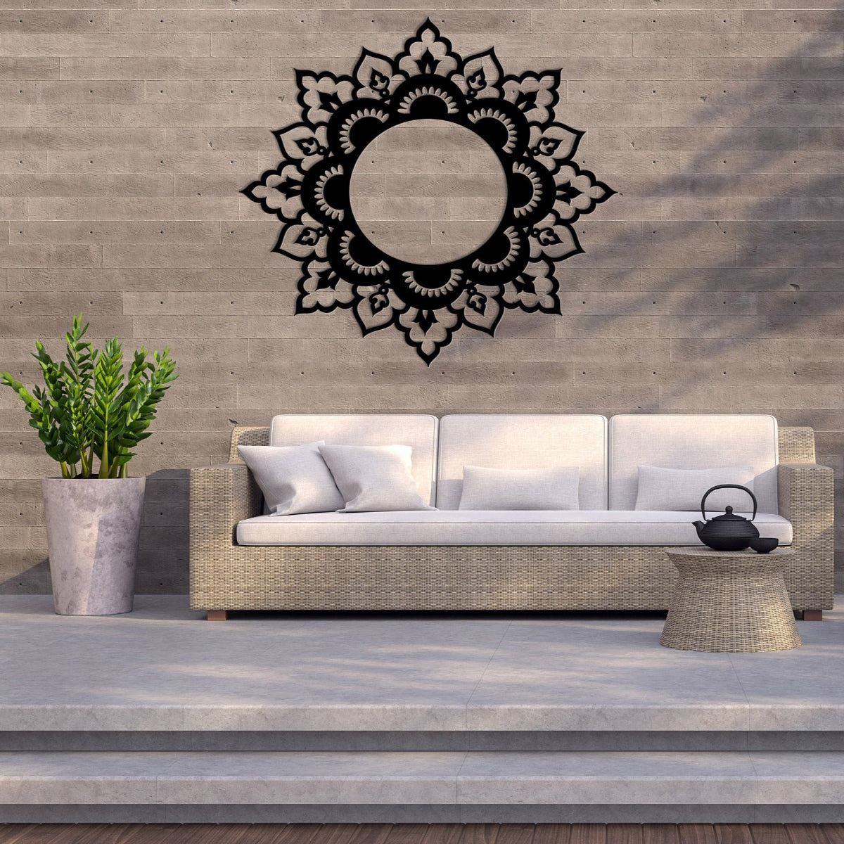 Corten Steel Star Mandala 04 - Laser Cut Outdoor Metal Art