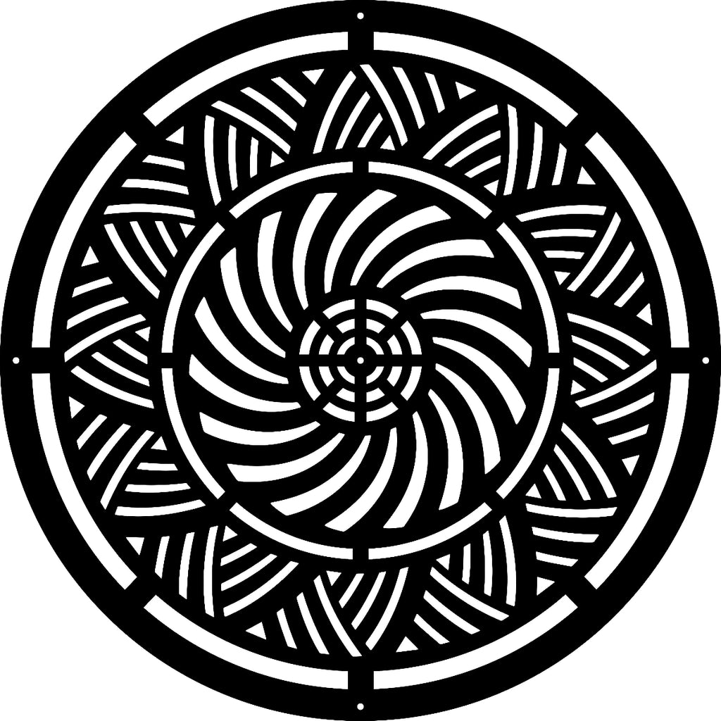 Mandala Rhythm-of-Lines Black Wall Art
