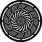 Mandala Rhythm-of-Lines Black Wall Art