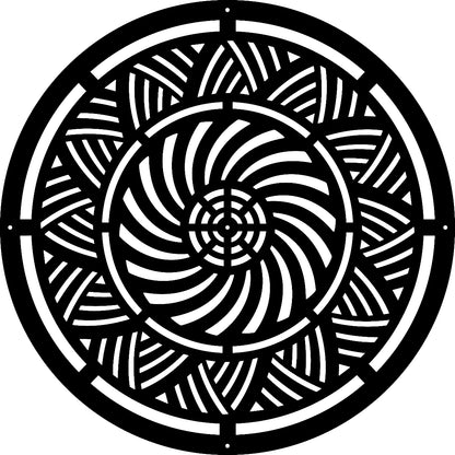 Mandala Rhythm-of-Lines Black Wall Art