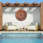Mandala Rhythm-of-Lines Corten Steel Wall Art
