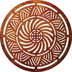 Mandala Rhythm-of-Lines Corten Wall Art