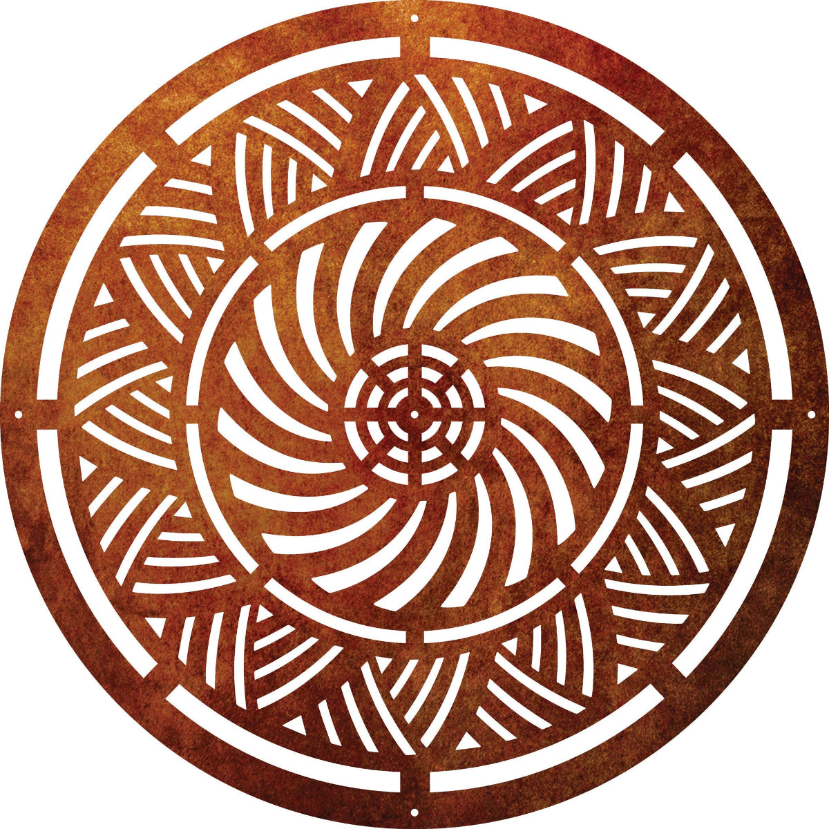 Mandala Rhythm-of-Lines Corten Wall Art